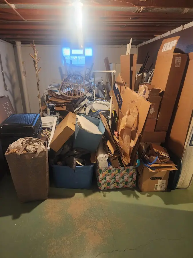 Roll-off dumpster container at job site for 6 Yard Dumpster Rental in Clearfield